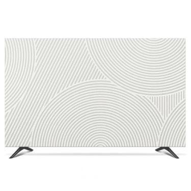 Imagem de Capa de TV TV à prova de poeira à prova de sol interior 42-100 polegadas Simplicidade moderna decoração de tela de TV cores sólidas LED LCD televisão computador protetores de exibição - Bege-2||100