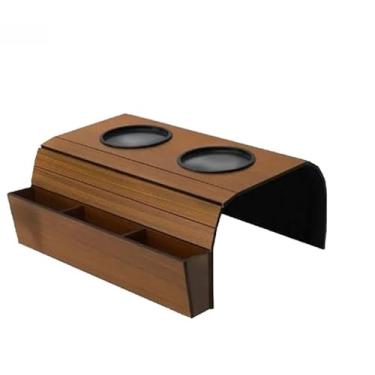 Imagem de Esteira porta controle com porta copo em mdf apoio de braço de sofá(Caramelo)