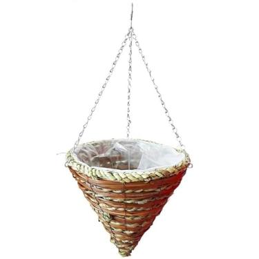 Imagem de KIUBARCI Cesto B suspenso em forma de cone de 30,5 cm com gancho rígido – Cestas de pendurar em cone duráveis e elegantes para plantas ao ar livre, jardim, varanda e pátio (30 cm, 4 peças)