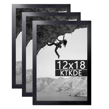 Imagem de KTKDE Porta-retrato 30,5 x 45,7 cm de madeira preta, pacote com 3, moldura para pôster com acrílico polido, pôsteres para pendurar na parede da galeria de estúdio e melhor presente