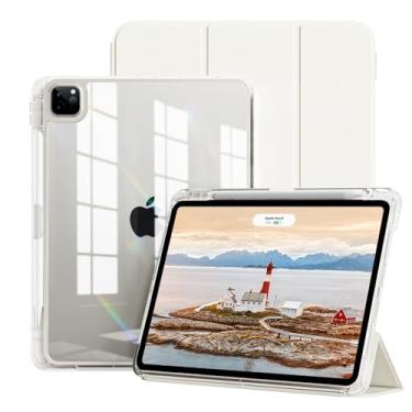 Imagem de GKABXY Capa para iPad Pro 11 (M4 2024) com suporte para lápis | Capa traseira transparente removível 2 em 1 | Suporta Apple Pencil Pro e carregamento USB-C | Função despertar/hibernar automática