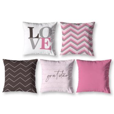 Imagem de Kit 5 Capa de Almofada 40cm x 40cm Decorativas Estampadas com Zíper Sa