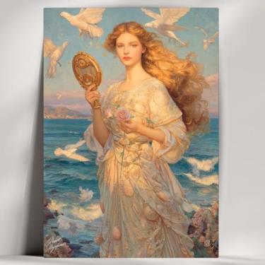 Imagem de Quadro Decorativo Afrodite Deusa - Mitologia - Bruxaria - Wicca - Já com Fita Adesiva (28x20cm)