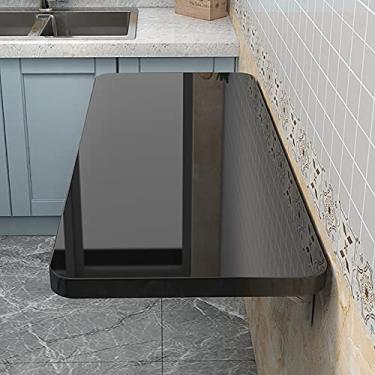 Imagem de LJHSS Mesa dobrável de parede, mesa flutuante para computador, mesa de jantar, bancada de trabalho montada na parede, para espaços pequenos, quarto, escritório em casa