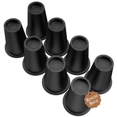 Imagem de MYMULIKE Elevação de cama, resistente para cadeiras elevadores de cama redonda elevadores de cama para ambientes externos, armazenamento sob a cama e dormitório essencial, suporte para ajuste de