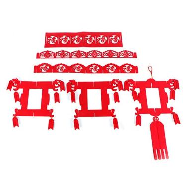 Imagem de Yctze A Lanterna Chinesa Sentiu o Pingente de Ano Novo de Ano Novo da Lanterna Vermelha Fu para Decoração de Jardim Home - Ornamentos do Festival para Festival de Primavera, Casamentos e Festas