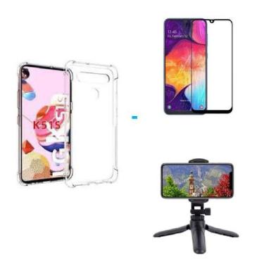 Imagem de Kit Tripé Tripod 360 graus para LG K51s + Capa + Pelicula De Vidro - H