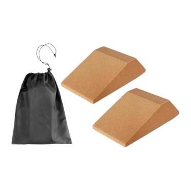 Imagem de menolana 2 peças de blocos de cunha de agachamento de cortiça, prancha inclinada, prancha inclinada portátil, tijolo de exercício, maca de panturrilha para