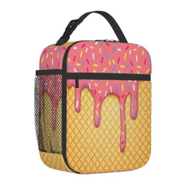 Imagem de GzLeyigou Ice Cream Lunch Box Thermal Cooler Bento Tote Bags Portable Insulated Lunch Bag for Girls Boys School Women Men Beach Picnic Travel