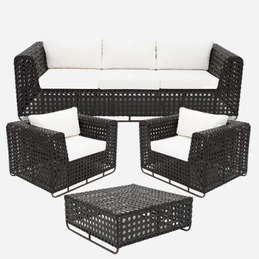 Imagem de Jogo de Sofá Fúcsia em Fibra Sintética e Alumínio Área Externa e Pisci