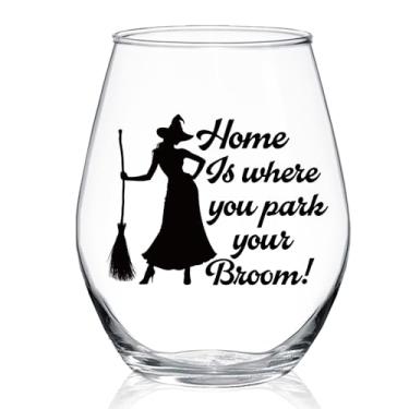 Imagem de WUUCKOO Home Is Where You Park Your Boom Taça de vinho sem haste, presentes de aniversário de formatura de inauguração de casa para campistas, casal, decoração de elebração de aniversário, par ao ar