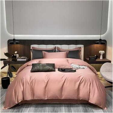 Imagem de Conjunto de cama de luxo 100% algodão egípcio 400TC Conjunto de capa de edredom Solteiro Queen King Capa de edredom com fronha 3 peças Se, cuidado fácil, I, capa 220x240 3 peças