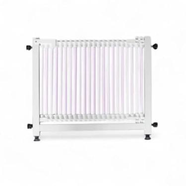 Imagem de RESOLVE PET Portao Pet Grade Seguranca Ajustavel para Porta Escada Cachorro Crianca Sem Furos Aco Reforcado 80cm de altura (Branco e Rosa, 97 à 103cm)