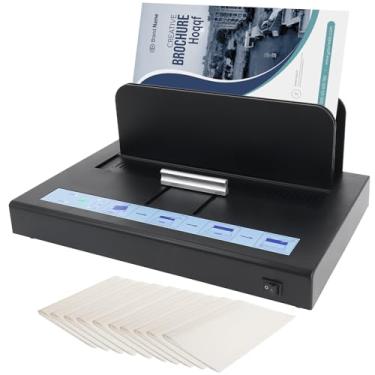 Imagem de Máquina de encadernação térmica, capacidade de 500 folhas, material de encadernação 110 V, máquina de encadernação A3 (borda curta)/A4/A5 fichário térmico de documentos com 10 peças (preta)