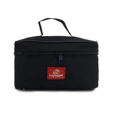 Imagem de Bolsa frasqueira necessarie viagem organizador maquiagem objetos pessoais (Preta)