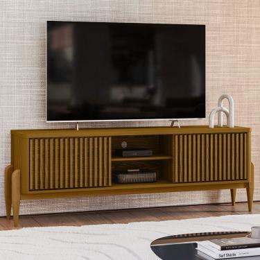 Imagem de Rack para TV Até 55 Polegadas Sereno 2 Portas 1 Prateleira Cedro - Olivar Móveis