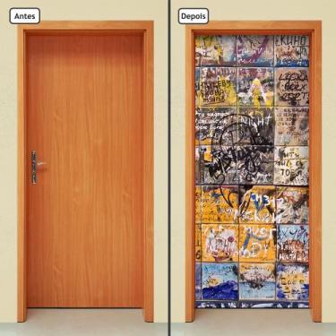 Imagem de Adesivo Decorativo de Porta - Azulejos - Pichação - Grafite - 009cnpt 