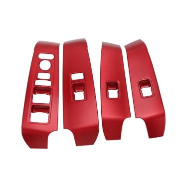 Imagem de TUCKBOLD Tampa de acabamento de painel de interruptor de elevação de janela para Honda Civic 11ª geração 22-25 botão de controle de janela frontal traseira do carro acessórios interiores vermelho