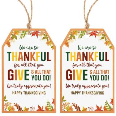 Imagem de Etiquetas de presente KINGLAKE GARDEN Fall Maple Leaf Thank You 50 uni