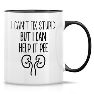 Imagem de Retreez Caneca engraçada de urologista – xícara de café ou chá de cerâmica de 325 ml – Presente hilário para urologistas, nefrologistas, médicos do rim, estudante de medicina de urologia – Caneca