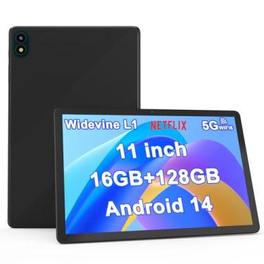 Imagem de Tablet de 11 polegadas, 16 GB + 128 GB, tablet Android 14, expansível de 1 TB, câmera de 13 MP, processador Octa-Core 5G WiFi 8000 MAH, bateria de 28 cm IPS HD Touchscreen Google Tableta.