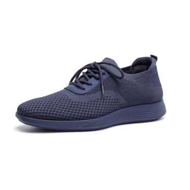 Imagem de Sapato Oxford masculino casual, confortável, de malha, leve, respirável, moderno, Azul marino, 41