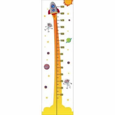 Imagem de Régua De Crescimento Infantil Adesivo De Parede Foguete - Brinquedos D