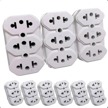 Imagem de Kit Com 10 Benjamin Adaptador De Tomada 110V/220V 10A 20A T