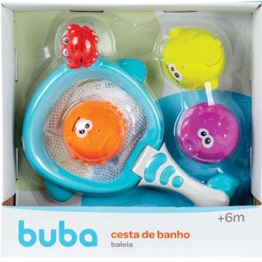 Imagem de Cesta brinquedos multiatividades banho baleia -buba 13603