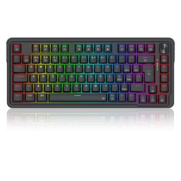 Imagem de Teclado Gamer Redragon Ucal Pro RGB Preto 75% Switch Marrom com Knob de Volume K673-RGB-PRO