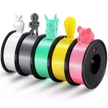 Imagem de Pacote de 5 cores de filamento de impressora 3D Haosegd PLA 1,75 mm