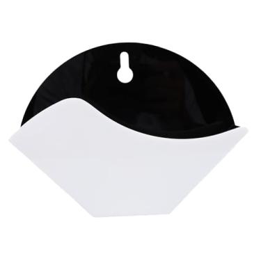 Imagem de Yosoo Health Gear Suporte Wall Mount Cone Coffee Filter Paper Storage Dispenser Rack de Plástico Resistente Com Ganchos Adesivos para Tamanho 1 2 3 4 6 Filtros Redondos (Preto e branco)