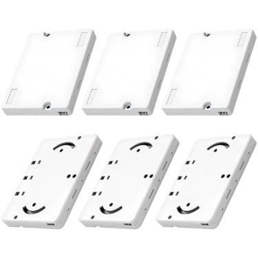 Imagem de Duttek Caixa de cobertura de conector de fibra de 6 peças (de 7,6 cm a 3 saídas), gabinete universal de PVC para organizador de terminais SC/APC, gerenciamento de cabos de fibra óptica internos de