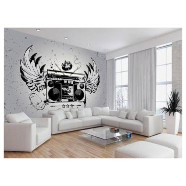 Imagem de Papel De Parede 3D Musica Toca Fita Retrô Tape 3,5M Mus39