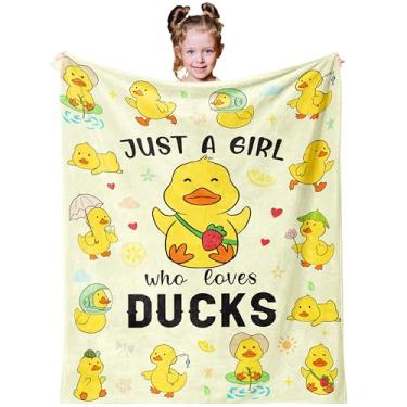 Imagem de JUCIPAY Presentes de cobertor de pato para amantes de patos, cobertor de patos 127 x 101 cm, presentes temáticos de patos de borracha