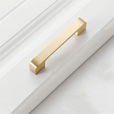 Imagem de Alça para móveis, puxadores de latão escovado, puxadores de gavetas douradas, puxador de armário, porta de armário de cozinha, gaveta de toucador de quarto, armário de casa de banho, hardware para