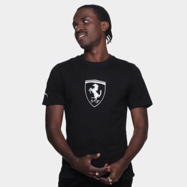Imagem de Camiseta Puma Ferrari Sportswear Tonal Shield Masculino, Preto, P