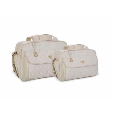 Imagem de Kit De Bolsas Barato Bebê Coração Bege Griff 2 Peças Atacado Revenda -