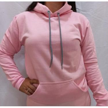 Imagem de moletom masculino e feminino canguru liso preto blusa de frio com bols