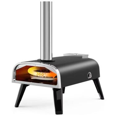 Imagem de Forno de Pizza a Gás Portátil Aço Inoxidável com Termômetro Embutido, Aidpiza, Preto