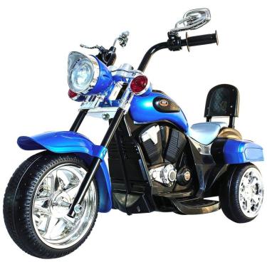 Imagem de Moto Elétrica Infantil a Bateria 6V com Luzes LED, Buzina, 2 Velocidades e Marcha Ré, Freddo, Azul