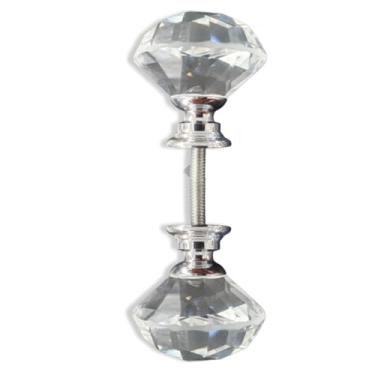 Imagem de Puxador de Cristal para Porta de Box de Vidro, 30mm, Acabamento Cromado