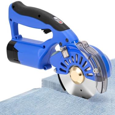 Imagem de Cortador de Tecido, Máquina de Corte Manual com Velocidade Ajustável, 16.8V, 1400 RPM, Cabeça de Lâmina Octogonal, Adequada para Tecidos Multicamadas e Couro (Espessura ≤ 27 mm)