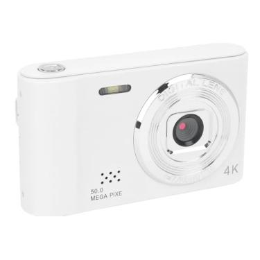 Imagem de Câmera Digital 4K 50MP com Zoom 8× | Filmadora HD para Vídeo, Vlog e Fotografia | Autofoco, Tela LCD Flip, Sensor CMOS Compacta (branco)