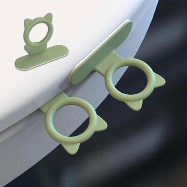 Imagem de Generic Elevador de assento de vaso sanitário de silicone, abridor de tampa de vaso sanitário, higiênico, ergonômico, verde moderno, cabo redondo de 8,5 cm