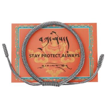 Imagem de Pulseira de corda trançada autêntica Blessed, pulseira tibetana ajustável feita à mão com nó Dorje, One Size, Vidro, Sem Pedra Preciosa