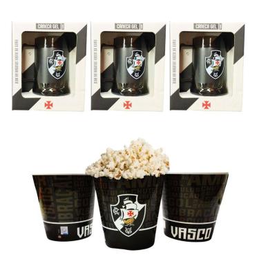 Imagem de Kit 3 Caneca Copo Gel 300Ml Isolante Térmico + Balde Pipoca