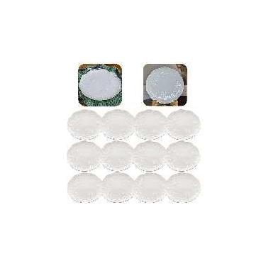 Imagem de Jogo 12 Pratos Rasos De Porcelana Branco New Bone Borboletas Multiuso 