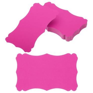 Imagem de Cartões de visita de papel em branco de 7,6 cm x 12,7 cm, pacote com 50 cartões pequenos com índice, palavras, mensagens, notas, mini etiquetas de papel, renda para presente DIY, rosa