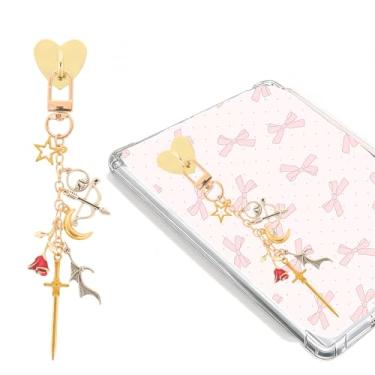 Imagem de TAKEALOOKO Correntes de charme de fantasia para Kindle - Pulseira de espada e corrente de rosa, acessórios de decoração, presente para amantes de livros leitores mulheres e homens, compatível com o